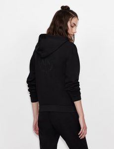 ARMANI EXCHANGE – Felpa Donna con Cappuccio e Zip in Misto Viscosa