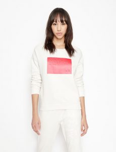 ARMANI EXCHANGE – Felpa Donna Brand Logo e Polsini Elasticizzati