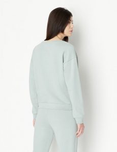 ARMANI EXCHANGE – Felpa Donna Collo Tondo Verde – Blu