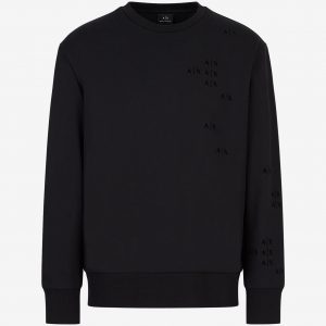 ARMANI EXCHANGE – Felpa Uomo Stampa Flock Nero