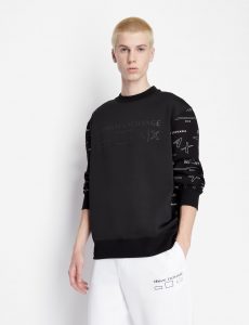 ARMANI EXCHANGE – Felpa Uomo in Jersey con Maniche Logate Nero