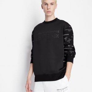 ARMANI EXCHANGE – Felpa Uomo in Jersey con Maniche Logate Nero
