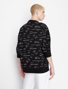 ARMANI EXCHANGE – Felpa Uomo in Jersey con Maniche Logate Nero
