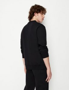 ARMANI EXCHANGE – Felpa Girocollo in Misto Cotone Organico Nero