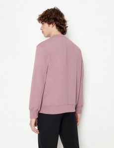 ARMANI EXCHANGE – Felpa Girocollo in Misto Cotone Organico Rosa