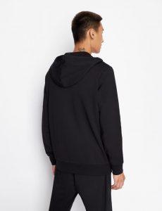 ARMANI EXCHANGE – Felpa cardigan con cappuccio in cotone pima organico