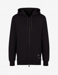 ARMANI EXCHANGE – Felpa cardigan con cappuccio in cotone pima organico