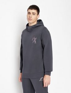 ARMANI EXCHANGE – Felpa con Cappuccio in Misto Cotone Organico Stretch