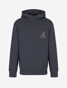 ARMANI EXCHANGE – Felpa con Cappuccio in Misto Cotone Organico Stretch