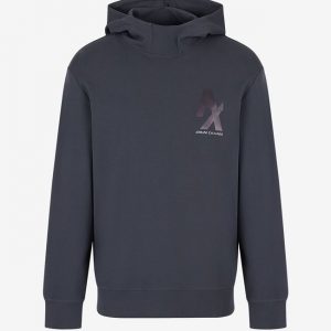 ARMANI EXCHANGE – Felpa con Cappuccio in Misto Cotone Organico Stretch