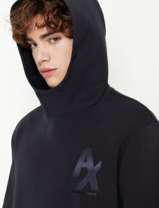 ARMANI EXCHANGE – Felpa con Cappuccio in Misto Cotone Organico Stretch