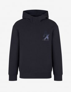 ARMANI EXCHANGE – Felpa con Cappuccio in Misto Cotone Organico Stretch