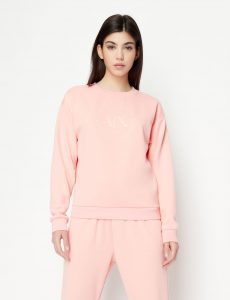 ARMANI EXCHANGE – Felpa Donna Girocollo in Misto Viscosa Rosa