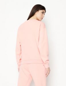 ARMANI EXCHANGE – Felpa Donna Girocollo in Misto Viscosa Rosa