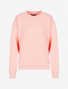 ARMANI EXCHANGE – Felpa Donna Girocollo in Misto Viscosa Rosa