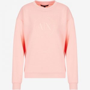 ARMANI EXCHANGE – Felpa Donna Girocollo in Misto Viscosa Rosa