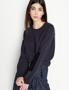 ARMANI EXCHANGE – Felpa Donna Collo Tondo Blu