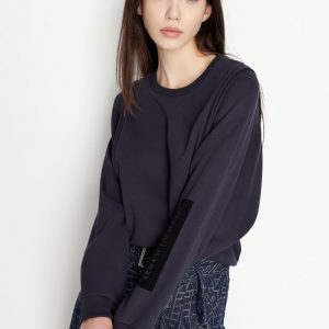 ARMANI EXCHANGE – Felpa Donna Collo Tondo Blu