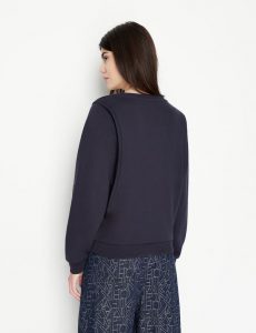 ARMANI EXCHANGE – Felpa Donna Collo Tondo Blu
