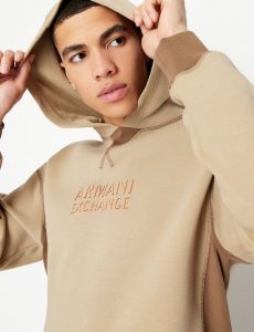 ARMANI EXCHANGE – Felpa con Cappuccio in Misto Cotone Organico