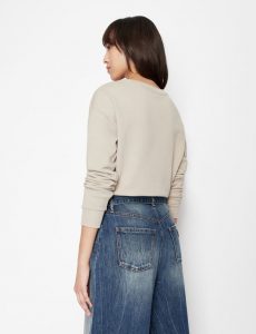 ARMANI EXCHANGE – Felpa Donna Tinta Unita Con Stampa