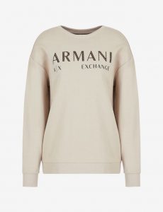 ARMANI EXCHANGE – Felpa Donna Tinta Unita Con Stampa