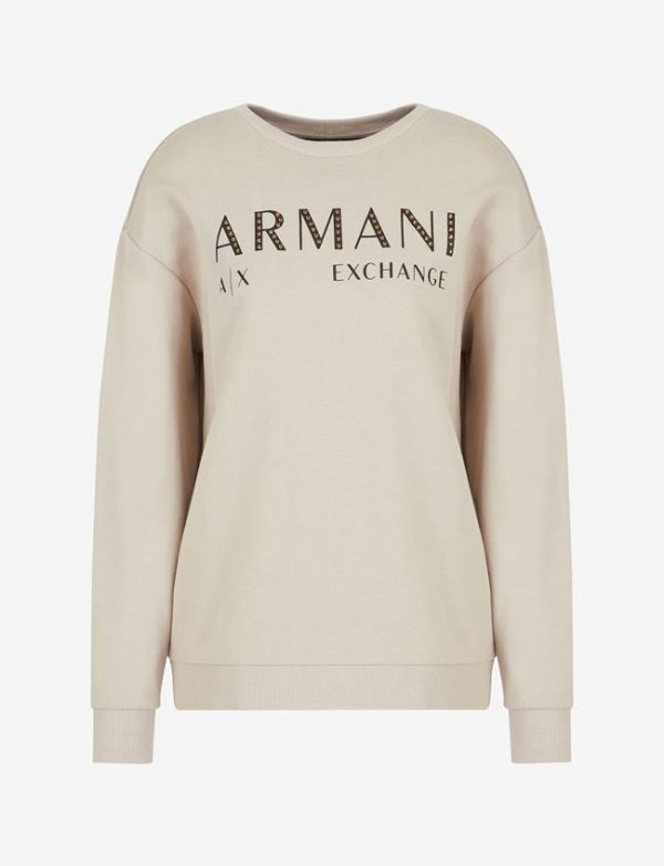 ARMANI EXCHANGE – Felpa Donna Tinta Unita Con Stampa