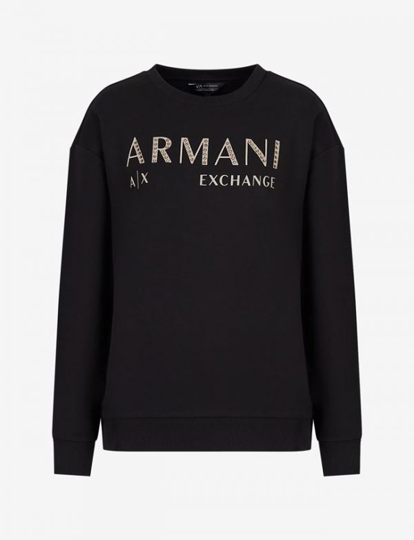 ARMANI EXCHANGE – Felpa Donna Tinta Unita Con Stampa