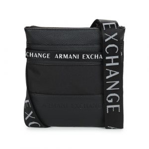 ARMANI EXCHANGE – Tracolla Unisex Regolabile Logata Nero