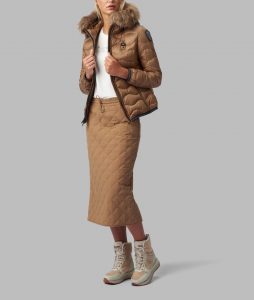 BLAUER – PIUMINO Donna AD ONDE CON CAPPUCCIO IN PELLICCIA LYDIA TABACCO