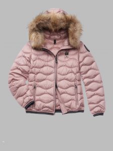 BLAUER – PIUMINO Donna AD ONDE CON CAPPUCCIO IN PELLICCIA LYDIA ROSA CAMEO SCURO