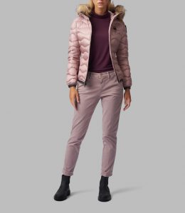 BLAUER – PIUMINO Donna AD ONDE CON CAPPUCCIO IN PELLICCIA LYDIA ROSA CAMEO SCURO