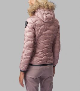 BLAUER – PIUMINO Donna AD ONDE CON CAPPUCCIO IN PELLICCIA LYDIA ROSA CAMEO SCURO