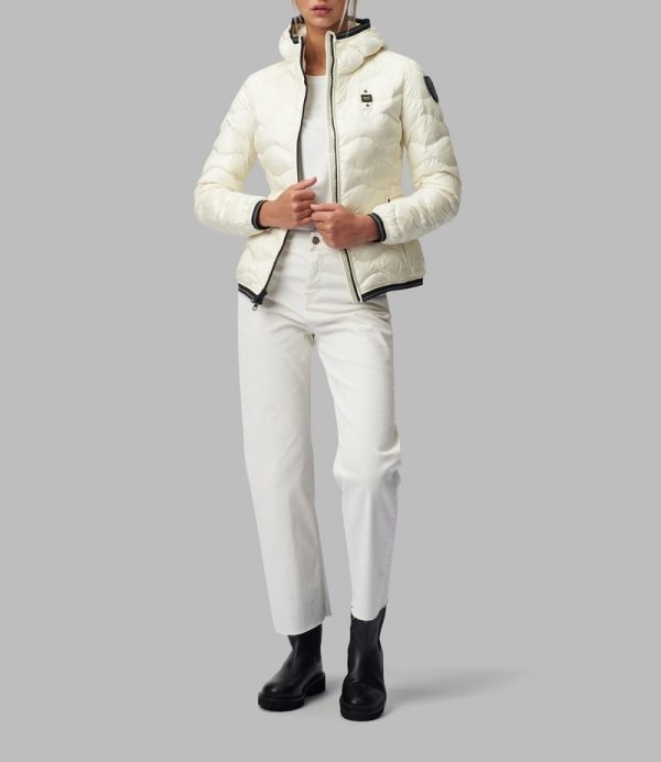 BLAUER – PIUMINO Donna AD ONDE CON CAPPUCCIO GEORGIA BIANCO