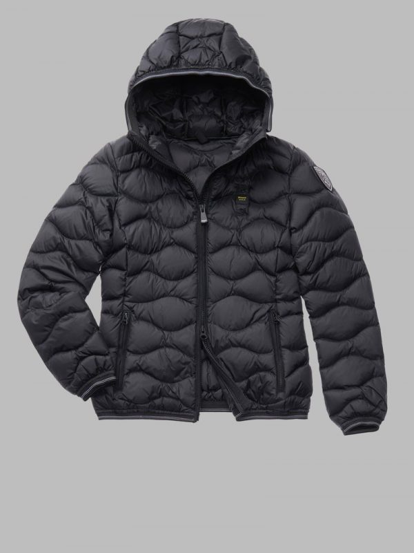 BLAUER – PIUMINO Donna AD ONDE CON CAPPUCCIO GEORGIA NERO