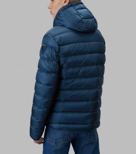 BLAUER – PIUMINO Uomo CON CAPPUCCIO SERGIO BLU LAGO / INTERNO RUGGINE