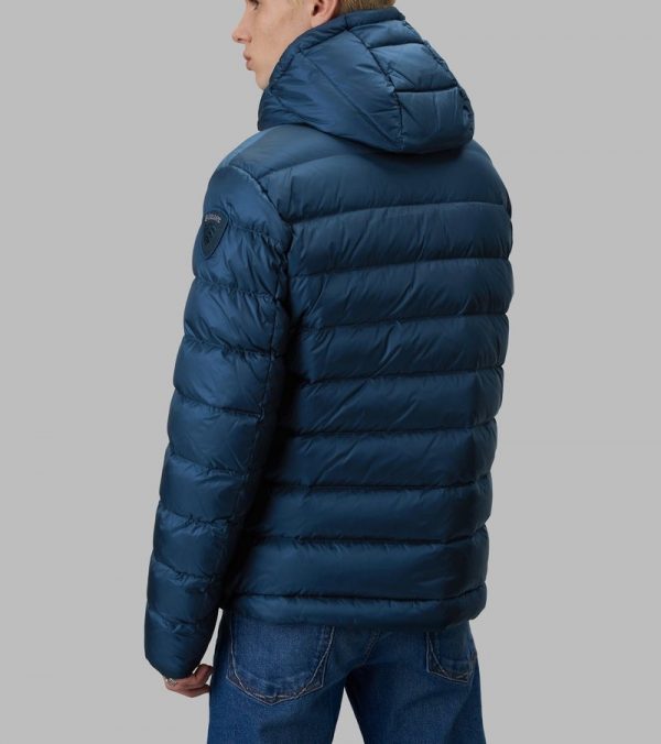 BLAUER – PIUMINO Uomo CON CAPPUCCIO SERGIO BLU LAGO / INTERNO RUGGINE