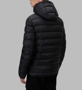 BLAUER – PIUMINO Uomo CON CAPPUCCIO SERGIO NERO / INTERNO BISCOTTO