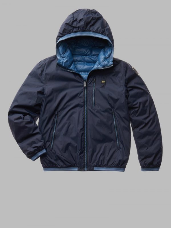 BLAUER – PIUMINO Uomo REVERSIBILE IMBOTTITURA ECO LENNON BLU