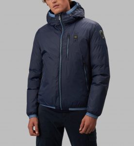 BLAUER – PIUMINO Uomo REVERSIBILE IMBOTTITURA ECO LENNON BLU