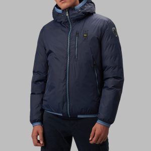 BLAUER – PIUMINO Uomo REVERSIBILE IMBOTTITURA ECO LENNON BLU