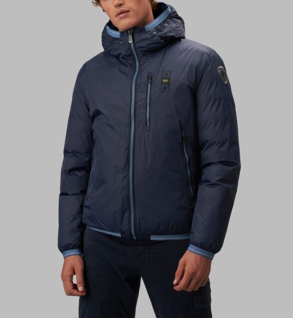 BLAUER – PIUMINO Uomo REVERSIBILE IMBOTTITURA ECO LENNON BLU