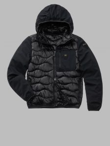 BLAUER – Piumino Uomo Nylon e Neoprene con Taschino Nixon Nero