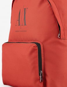 ARMANI EXCHANGE – Zaino in nylon con logo a contrasto Arancione