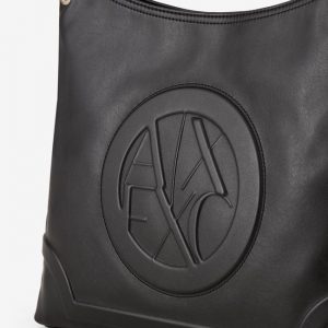 ARMANI EXCHANGE – Borsa Donna Hobo Bag con Manico in Catena e Tessuto Nero
