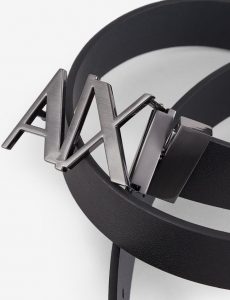 ARMANI EXCHANGE – Cintura in pelle con fibbia logo
