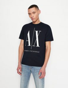 Armani Exchange – T-shirt con logo Navy