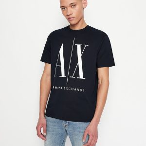 Armani Exchange – T-shirt con logo Navy