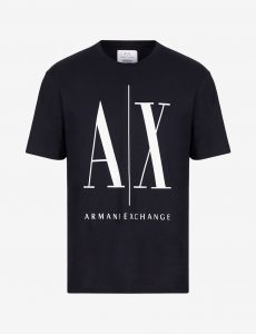 Armani Exchange – T-shirt con logo Navy