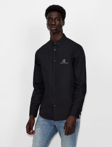 Armani Exchange – Camicia in cotone regular fit Nera